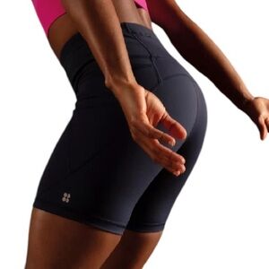 Sweaty Bettey Power 6” Inseam Biker Shorts Small Black